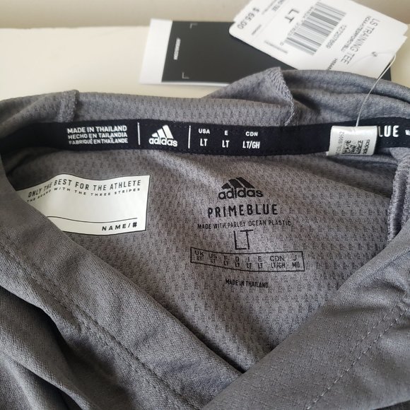 Kansas Jayhawks Long Sleeve Hooded Training Shirt Mens Large Tall LT Gray Adidas - Picture 9 of 13